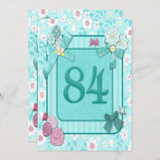 Einladung zum 84. Geburtstag (Vorne/Hinten)