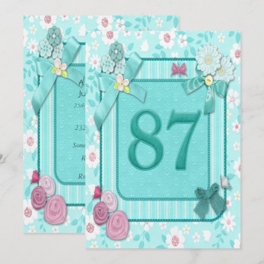 Einladung zum 87. Geburtstag (Vorne/Hinten)