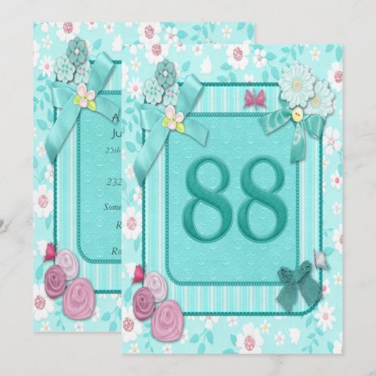 Einladung zum 88. Geburtstag (Vorne/Hinten)