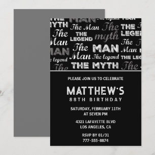 Einladung zum 88. Geburtstag Schwarz Lustig Mythos