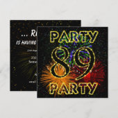Einladung zum 89. Geburtstag mit Feuerwerk (Vorne/Hinten)