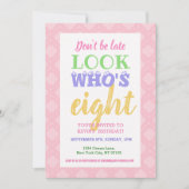 Einladung zum 8. Geburtstag (Vorderseite)