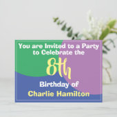 Einladung zum 8. Geburtstag (Stehend Vorderseite)