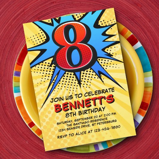 Einladung zum 8. Geburtstag des Superhelden