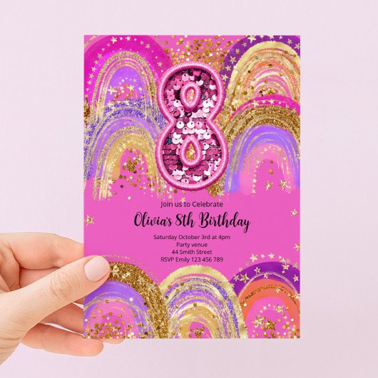 Einladung zum 8. Geburtstag für Mädchen