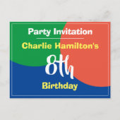 Einladung zum 8. Geburtstag Postkarte (Vorderseite)