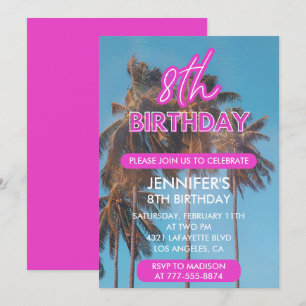 Einladung zum 8. Geburtstag Summer Tropical Palm t