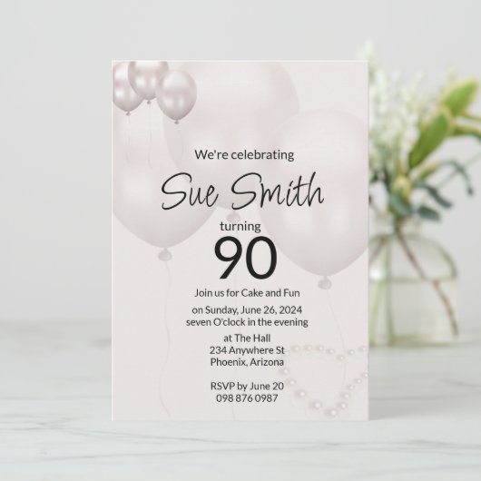Einladung zum 90. Geburtstag (Stehend Vorderseite)