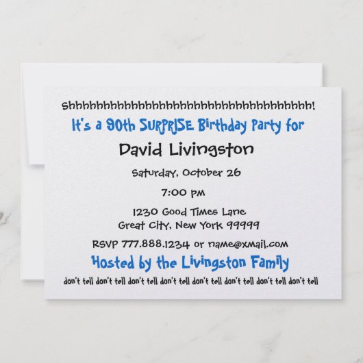 Einladung zum 90. Geburtstag (Rückseite)