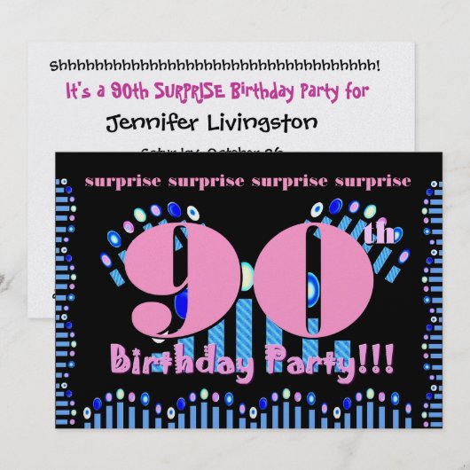 Einladung zum 90. Geburtstag (Vorne/Hinten)