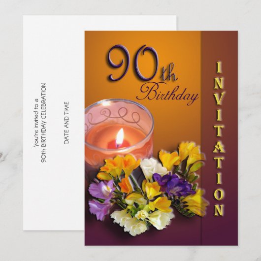 Einladung zum 90. Geburtstag (Vorne/Hinten)