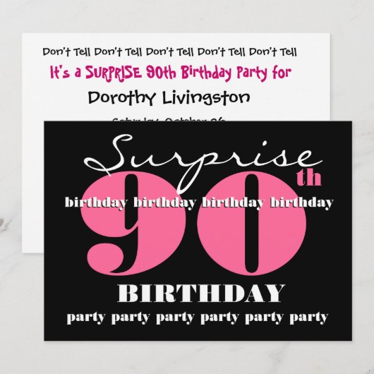 Einladung zum 90. Geburtstag (Vorne/Hinten)