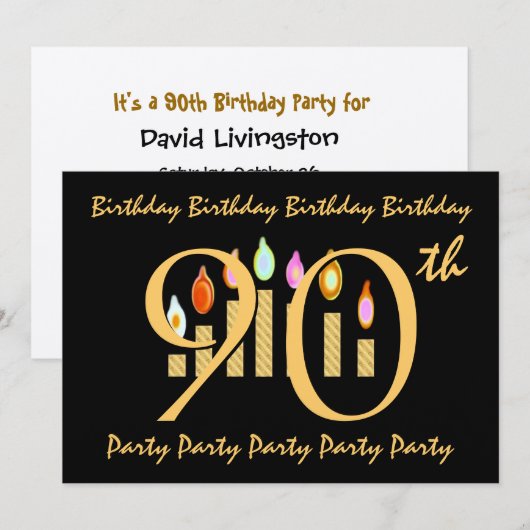 Einladung zum 90. Geburtstag (Vorne/Hinten)
