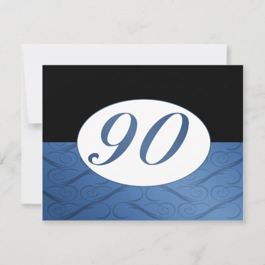 Einladung zum 90. Geburtstag (blau) (Vorderseite)