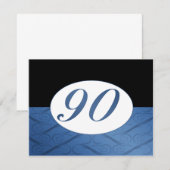 Einladung zum 90. Geburtstag (blau) (Vorne/Hinten)