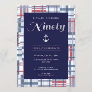 Einladung zum 90. Geburtstag - neunzig, nautischer