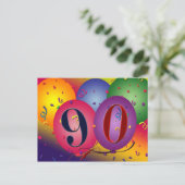 Einladung zum 90. Geburtstag Postkarte (Stehend Vorderseite)
