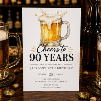Einladung zum 90. Geburtstag: Prost auf 90 Jahre