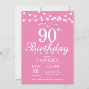 Einladung zum 90. Geburtstag Rosa