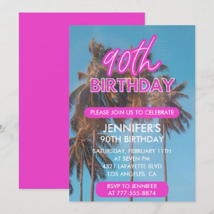 Einladung zum 90. Geburtstag Sommer Tropische Palm