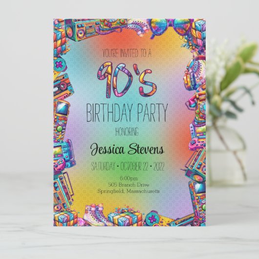 Einladung zum 90er Geburtstag (Stehend Vorderseite)