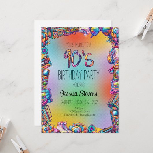 Einladung zum 90er Geburtstag (Vorderseite/Rückseite Beispiel)