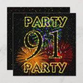 Einladung zum 91. Geburtstag mit Feuerwerk (Vorne/Hinten)