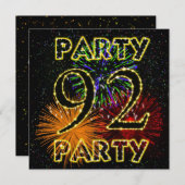 Einladung zum 92. Geburtstag mit Feuerwerk (Vorne/Hinten)