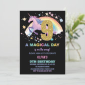 Einladung zum 9. Geburtstag (Stehend Vorderseite)