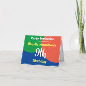 Einladung zum 9. Geburtstag (Vorderseite)