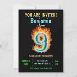 Einladung zum 9. Geburtstag, Junge 9. Geburtstag