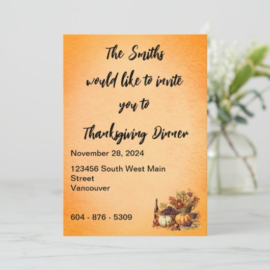 Einladung zum Abendessen (Stehend Vorderseite)