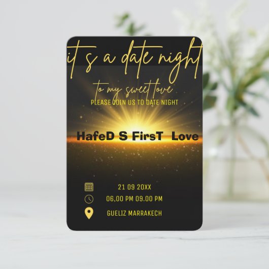 Einladung zum Abendessen am Abend, Abendessen am T (Stehend Vorderseite)