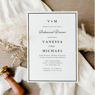 Einladung zum Abendessen in Schwarz und Weiß