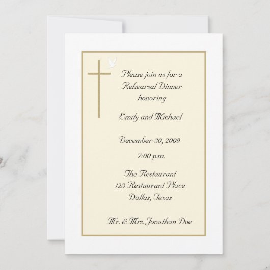 Einladung zum Abendessen mit christlicher Probe — (Rückseite)