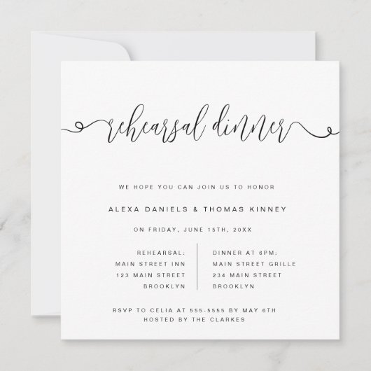 Einladung zum Abendessen mit extravaganter Probe (Vorderseite)