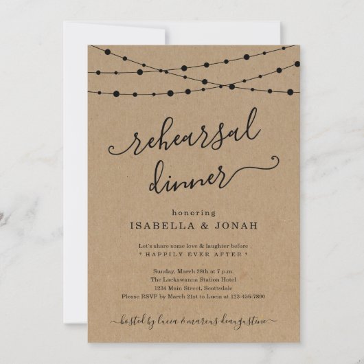 Einladung zum Abendessen mit klassischer Probe (Vorderseite)