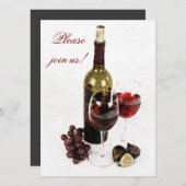 Einladung zum Abendessen mit Wein und Käse (Vorne/Hinten)