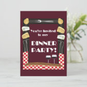 Einladung zum Abendessen Party mit Angebot (Stehend Vorderseite)