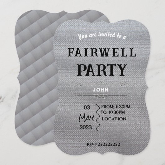 Einladung zum Abschied (Vorne/Hinten)