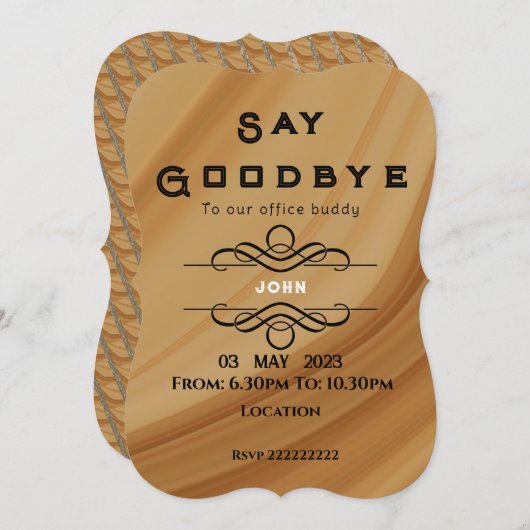 Einladung zum Abschied (Vorne/Hinten)