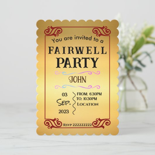 Einladung zum Abschied (Stehend Vorderseite)