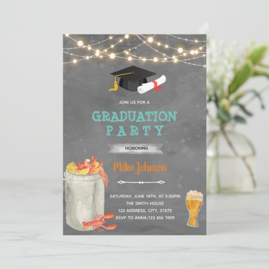 Einladung zum Abschluss Crawfish-Kochen (Stehend Vorderseite)