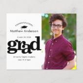 Einladung zum Abschluss des Fotos in Schwarz/Weiß (Vorderseite)