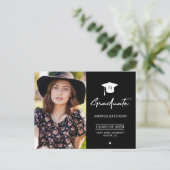 Einladung zum Abschluss eines eleganten Graduierte Postkarte (Stehend Vorderseite)