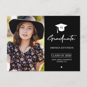 Einladung zum Abschluss eines eleganten Graduierte Postkarte