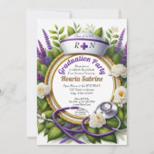 Einladung zum Abschluss Lavender & Chamomile Nurse (Vorderseite)
