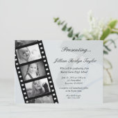 Einladung zum Abschluss personalisierter Filmstrei (Stehend Vorderseite)