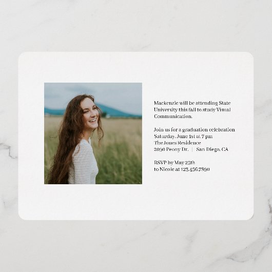 Einladung zum Abschluss positiver Aussichten (Rückseite)