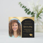 Einladung zum Abschluss von Black gold Foto Arch 2 (Stehend Vorderseite)